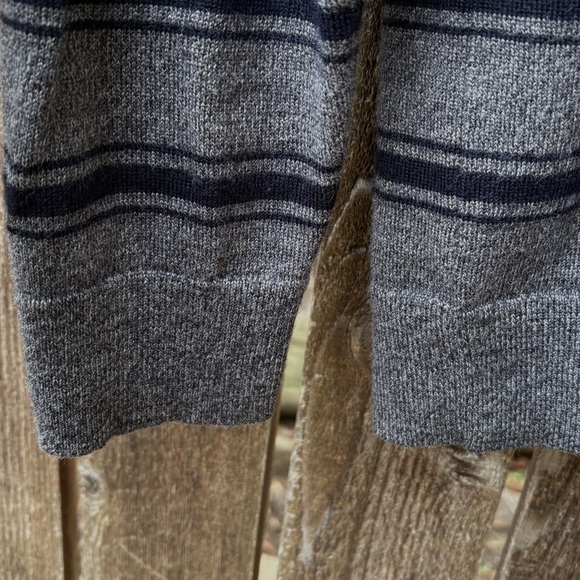 Baruffa x Banana Republic Italian Merino Wool Striped Crewneck Sweater Sz M Tall - Picture 6 of 11